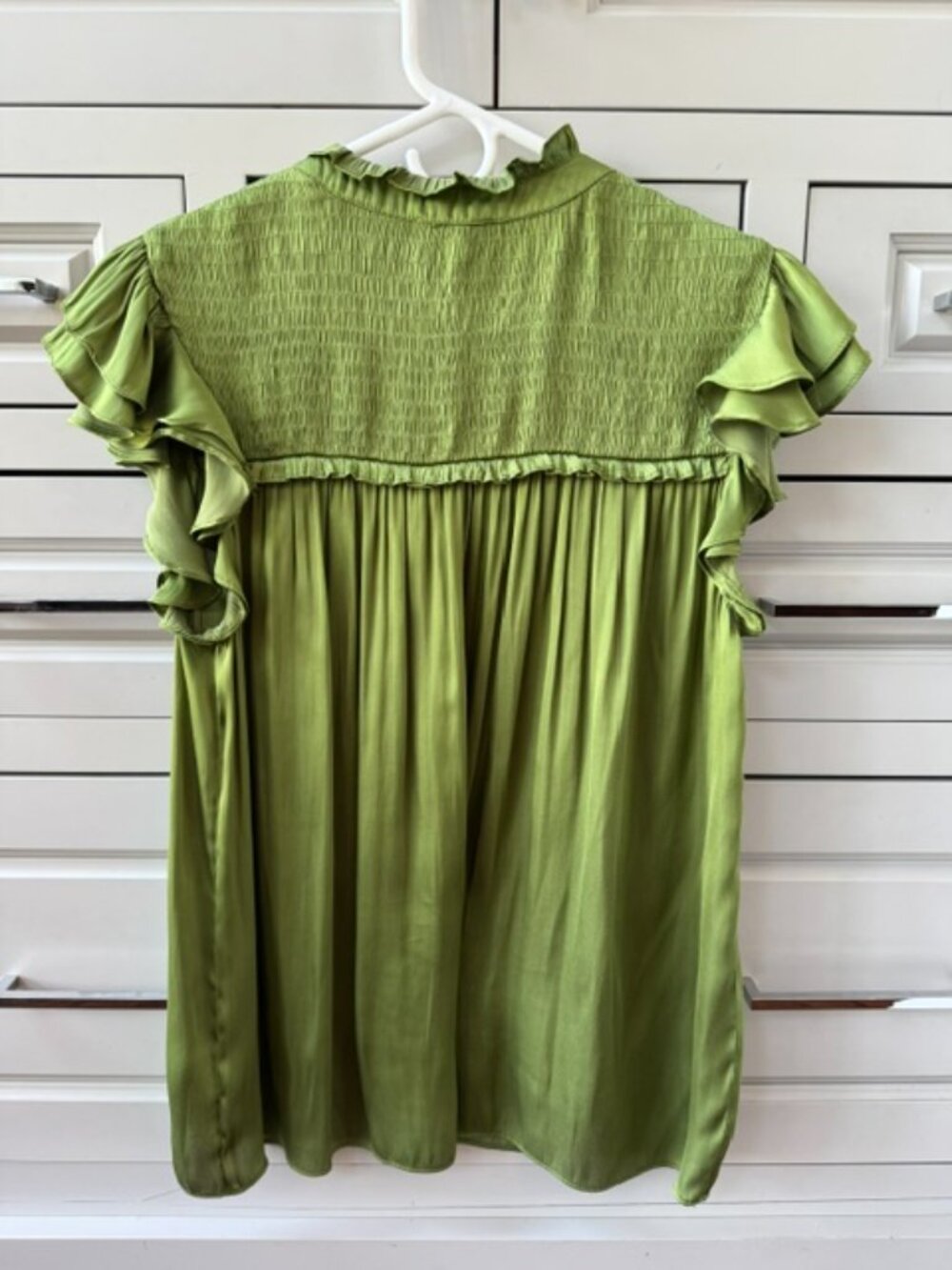 Smocked Ruffled-Sleeve Blouse - Picture 6 of 9